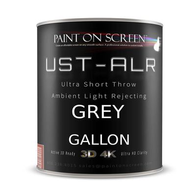 Paint on Screen Projector Screen Paint with Ambient Light Rejection | UST Projector Screen Paint For Picture Perfect 1080 HD and 4K UHD Clarity in High Ambient Light Spaces | Matte Gray, 1 Gallon