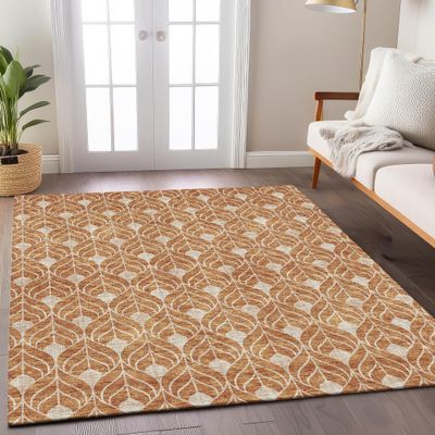 Addison Rugs Chantille ACN931 Orange 3' x 5' Indoor/Outdoor, Machine Washable, Easy Clean, Non Shedding, Bedroom, Living Room, Dining Room, Kitchen, Patio Rug