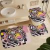ZGDPBYF 3 Piece Bathroom Rugs Set, Animal Tiger Non-Slip Soft Bath Mat Set, Psychedelic Geometric Splicing Tiger Bathroom Mat, Living Room Bedroom Mat, Machine Washable, Dries Quickly, view 1
