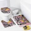ZGDPBYF 3 Piece Bathroom Rugs Set, Animal Tiger Non-Slip Soft Bath Mat Set, Psychedelic Geometric Splicing Tiger Bathroom Mat, Living Room Bedroom Mat, Machine Washable, Dries Quickly, view 3