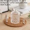 BNVXR Fashion Modern Toothpick Holder Glass Transparent Desktop Toothpick Holder Dispenser Pocket Cover Cotton Swab Toothpick Container Chic view 3