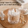 BNVXR Fashion Modern Toothpick Holder Glass Transparent Desktop Toothpick Holder Dispenser Pocket Cover Cotton Swab Toothpick Container Chic view 4