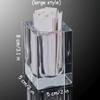 BNVXR Fashion Glass toothpick holder dispenser desktop transparent toothpick holder cotton swab storage box home hotel Chic view 2