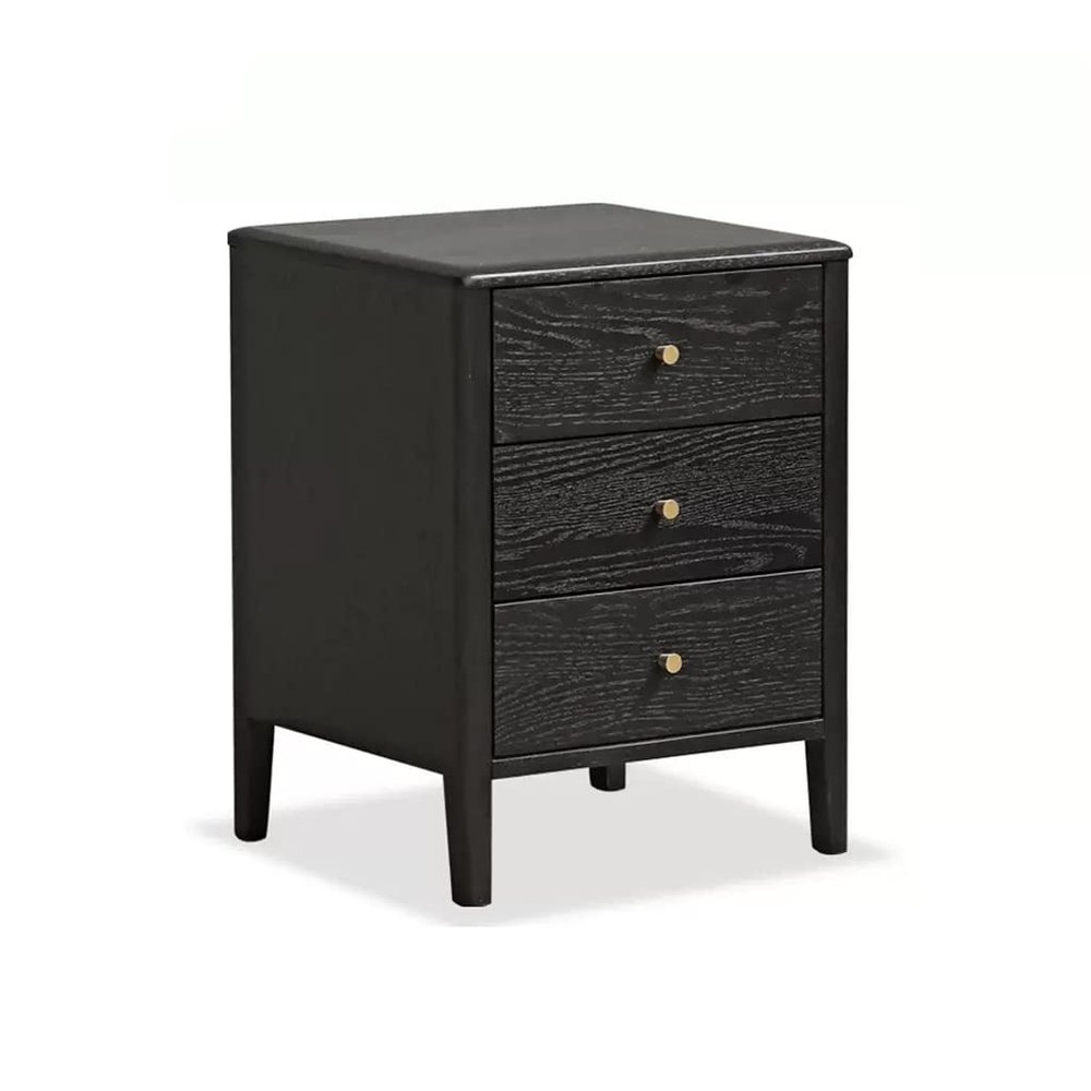 ASWAD Modern Bedside Tables Household Creative Bedside Table Living Room Bedroom Bedside Locker Nordic Three-Layer Storage Drawer Cabinet (Black) Bedroom Night Stand