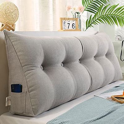 MGEMJMJ Large Reading Pillows Backrest Bed Back Cushion Wedge Lumbar Support Rest Pillow,Headboard Pillow Bed Backrest(Size:180x20x50cm(70x7.8x20),Color:D)