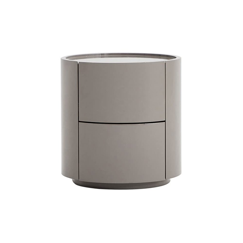 ASWAD Modern Bedside Tables Bedroom Bedside Table Round Double Drawer Side Cabinet Storage Drawer Rack Nightstand Small Apartment Storage Cabinet Bedroom Night Stand (Color : A)