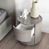 ASWAD Modern Bedside Tables Bedroom Bedside Table Round Double Drawer Side Cabinet Storage Drawer Rack Nightstand Small Apartment Storage Cabinet Bedroom Night Stand (Color : A) view 2