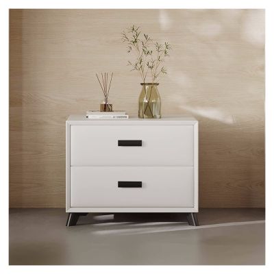 ASWAD Modern Bedside Tables Modern Minimalist Bedside Table Small Apartment Master Bedroom Bedside Locker Double Drawer Storage Bedside Table Bedroom Night Stand