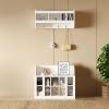 FRITHJILL Contemporary Shoe Storage Bench with Wall Mounted Coat Rack, Elegant Hall Tree for Entryway, Mudroom, White view 2
