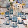 NITIME 10pcs Ribbed Blue Votive Candle Holders, Assorted Tea Light Candle Holder Glass, Blue Candle Holders for Table Centerpiece, Wedding Table Settings and Party Decorations view 4