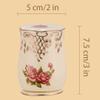 Fashion Ceramics Toothpick Holder with Lid Toothpick Dispenser Luxury Toothpicks Container Beige Toothpick Holder Dispenser Chic view 2