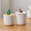 BNVXR Fashion Desktop Toothpick Holder Plastic with Transparent lid Toothpick Dispenser Minimalist Cotton Swab Storage Box Home Bath Chic view 3