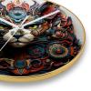 EITACHUL Cat People Round Printed Wall Clocks with Hooks and Gold Stand - Silent, Non Ticking - Stylish Timepieces for Any Room Dcor view 2