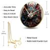EITACHUL Cat People Round Printed Wall Clocks with Hooks and Gold Stand - Silent, Non Ticking - Stylish Timepieces for Any Room Dcor view 3