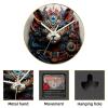 EITACHUL Cat People Round Printed Wall Clocks with Hooks and Gold Stand - Silent, Non Ticking - Stylish Timepieces for Any Room Dcor view 4