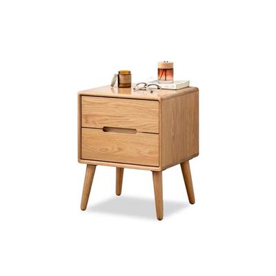 JECCIE Snack Table Nightstand Table Modern Minimalist Oak Double Drawer Bedside Cabinet Nordic Bedroom Coffee Table Side Table Locker Sofa Table (Color : A, Size : 45 * 35 * 50cm)