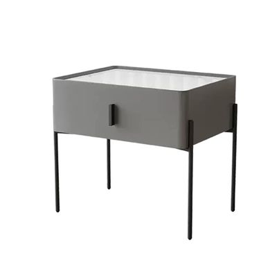 ASWAD Modern Bedside Tables Modern Creative Bedside Table Minimalist Style Bedside Cabinet Slate Bedroom Storage Cabinet Living Room Side Table Bedroom Night Stand
