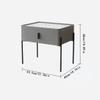 ASWAD Modern Bedside Tables Modern Creative Bedside Table Minimalist Style Bedside Cabinet Slate Bedroom Storage Cabinet Living Room Side Table Bedroom Night Stand view 3