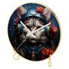 EITACHUL Cat People Stylish Round Wall Clocks with Printed Design, Hooks, and Gold Stand  Silent, Non-Ticking Timepieces for Any Room Dcor! view 1