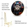 EITACHUL Cat People Stylish Round Wall Clocks with Printed Design, Hooks, and Gold Stand  Silent, Non-Ticking Timepieces for Any Room Dcor! view 3