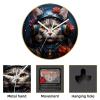EITACHUL Cat People Stylish Round Wall Clocks with Printed Design, Hooks, and Gold Stand  Silent, Non-Ticking Timepieces for Any Room Dcor! view 4