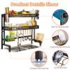 MmuNna Over Sink Dish Drying Rack, 3 Tier Large Dish Drainer for Kitchen, Black Carbon Steel Above Sink Shelf, Counter Storage Organizer with Utensils Holder view 4