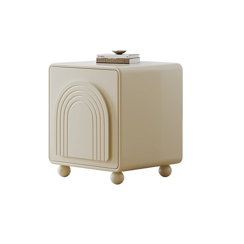 JJTOOLS Night Stand Indoor Square Cream Style Nightstand with 2 Drawers Nightstand Bedroom Storage Cabinet Living Room Sofa Side Table Bedroom Furniture