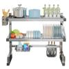 MmuNna 304 Stainless Steel Dish Drying Rack Over Sink, 3 Tiers Dish Drainer Racks Large, Including Flatware Pail, Cleaning Tool Basket and Chopping Board Rack view 1