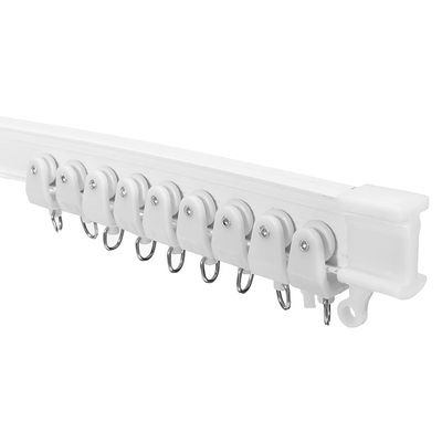 SinseD Curtain Rail Track,Curtain Track Flexible Ceiling Mounted Curtain Track Rail Straight Slide Windows Balcony Plastic Bendable Home Window Decor Accessories, 4500mm