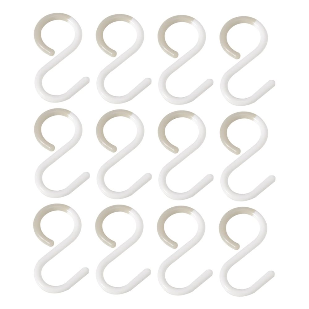 HOLIDYOYO 12pcs White PP S-Shaped Hooks for Keys and Towels Storage