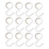 HOLIDYOYO 12pcs White PP S-Shaped Hooks for Keys and Towels Storage view 1