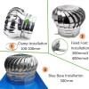 FENGZEQUAN Rotating Chimney Cowl Cap,Stainless Steel Spinner Cowl, Anti Downdraught Chimney Cap with Clamp Chimney Rotating Ventilator Cap Fits Most Standard Chimney Pots (Size : 100mm/3.94in) view 3