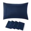 Bedsure Pillow Cases Standard Size Set of 4 - Navy Brushed Microfiber Pillowcases 4 Pack, Super Soft and Cozy Pillow Case Covers with Envelope Closure, Wrinkle, Fade and Stain Resistant, 20x26 Inches view 1