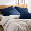Bedsure Pillow Cases Standard Size Set of 4 - Navy Brushed Microfiber Pillowcases 4 Pack, Super Soft and Cozy Pillow Case Covers with Envelope Closure, Wrinkle, Fade and Stain Resistant, 20x26 Inches view 4