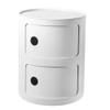 TPTBON Versatile Stackable Nightstand, Plastic Bathroom Storage Cabinet, Round Side Table with Removable Layers, Night Stand End Table for Bathroom, Livingroom, Kitchen(White,2 Tier) view 1
