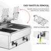 ROVSUN 24.9QT Electric Deep Fryer with Baskets, Timer Drains & Lids, 3400W Commercial Deep Fryer, Dual Tank Kitchen Countertop Frying Machine, Adjustable Temperature for Home Restaurant view 4