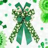 Hying Large St. Patrick's Day Bows for Wreath, Irish Shamrock Wreath Bows Glitter Green Burlap Bows Holiday Tree Bows Ornaments for Front Door Home Saint Patrick's Day Carnival Decorations view 1
