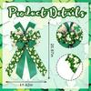 Hying Large St. Patrick's Day Bows for Wreath, Irish Shamrock Wreath Bows Glitter Green Burlap Bows Holiday Tree Bows Ornaments for Front Door Home Saint Patrick's Day Carnival Decorations view 2
