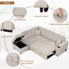 CHARMMA 87.4" Sleeper Sofa Bed,2 in 1 Pull Out Sofa Bed L Shape Couch with Storage Ottoman for Living Room,Bedroom Couch and Small Apartment,Beige,Sofas 41.01lbs,2877 view 4