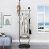 VIRIVI Freestanding Clothes Racks Marble Base Coat Rack with Metal Pipe Stable Clothing Hanger Easy Assembly (Black Black Base) view 3