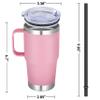 Abbrevi 20 oz Stainless Steel Tumbler with Handle Metal Insulated Coffee Travel Mug with Handle Double Wall Tumbler Cup with Handle and Lid, Pink 1 Pack view 4