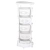 Oiveinya Rotatable Storage Rack,5-Tiers Rotating Storage Shelves Basket Rack Adjustable Height Fruit Basket Shelf with Wheels,Rotatable Storage Shelf for Kitchen Bathroom Bedroom Laundry Room view 1