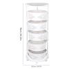 Oiveinya Rotatable Storage Rack,5-Tiers Rotating Storage Shelves Basket Rack Adjustable Height Fruit Basket Shelf with Wheels,Rotatable Storage Shelf for Kitchen Bathroom Bedroom Laundry Room view 4