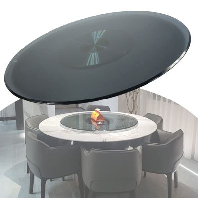 Dining Table Serving Plate Tabletop Rotating Tray Tempered Glass Rotating Tray For Kitchen Dining Table, Round Rotating Serving Plate, Heavy Duty Round Turntable, Glass Swivel Tray, Dining Table Cente