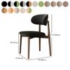 CraftThink Dining Chair, Modern Glam Fabric Upholstered Side Chair with Wood Leg and Open Back for Living Dining Room, 2 Pieces Wood-Orange view 3