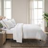 Bonlino White Quilt Set Queen Size - Farmhouse Soft Striped Stitch Bedding Bedspread Coverlet Summer Lightweight Quilt Bed Sets with 2 Pillow Shams for Home All Season with Linen Border view 2