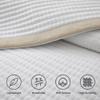 Bonlino White Quilt Set Queen Size - Farmhouse Soft Striped Stitch Bedding Bedspread Coverlet Summer Lightweight Quilt Bed Sets with 2 Pillow Shams for Home All Season with Linen Border view 4