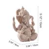 1pcs Ganesha Sandstone Buddha Statue, 5.12inch Elephant Seated Sculpture, Vintage Hand Carved Religious Buddha Figurines, Blessing Statue Ornament view 2