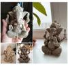 1pcs Ganesha Sandstone Buddha Statue, 5.12inch Elephant Seated Sculpture, Vintage Hand Carved Religious Buddha Figurines, Blessing Statue Ornament view 3
