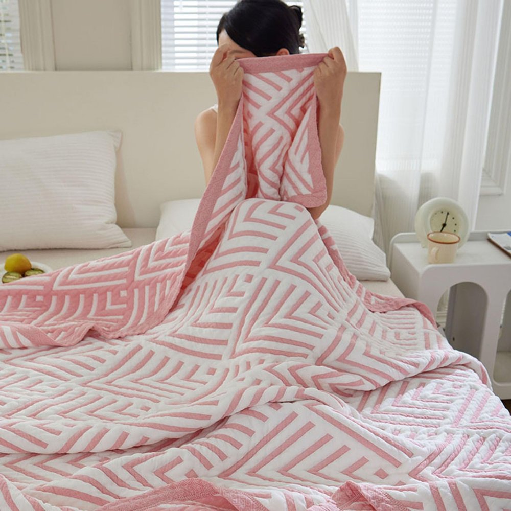 XHCTNN Spring Quilts King Size, Washable Not Fade Portable Quilt Core - Environmentally Friendly Healthy Breathable Non Stuffy Skin Friendly Cotton Fabric Bed Comforter(A,150 * 200cm/59 * 79")